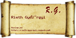 Rieth Györgyi névjegykártya